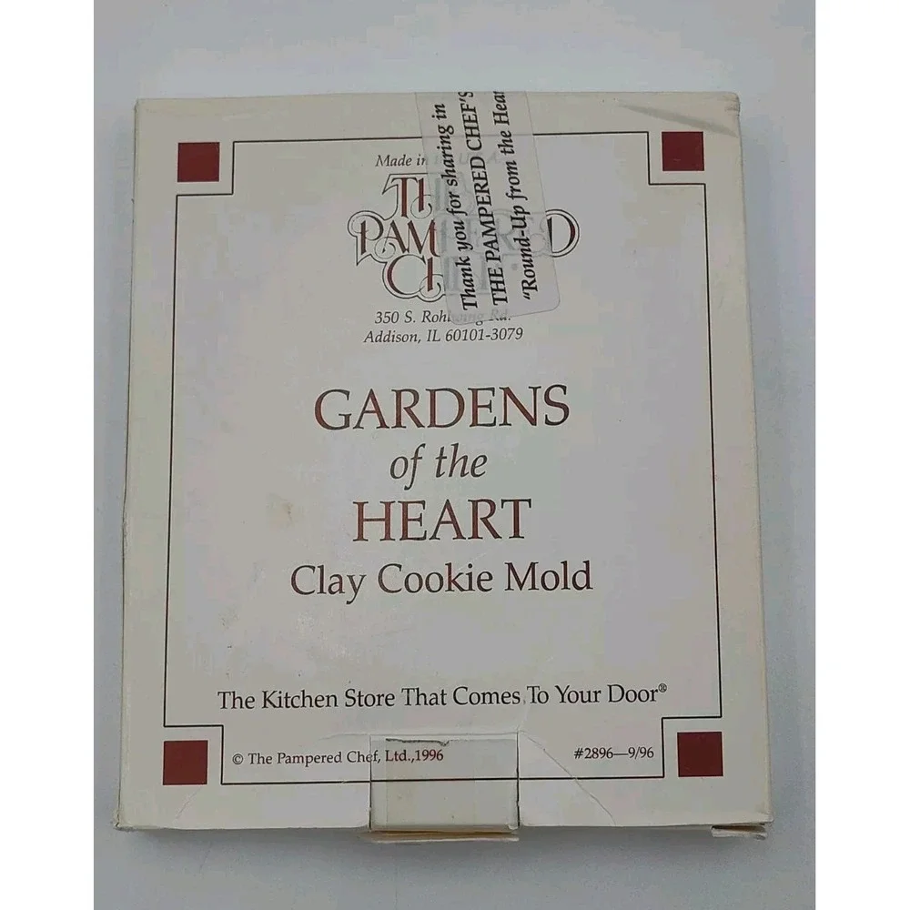 Pampered Chef 96' GARDENS OF THE HEART Clay‎ Mold SEE PICS NOT USED